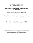 Proposed Statement on Auditing Standards, Interim Financial Information (Redrafted), July 8, 2010, Comments are requested by October 8, 2010; Exposure Draft (American Institute of Certified Public Accountants), 2010, July 8