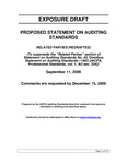 Proposed Statement on Auditing Standards, Related Parties (Redrafted), September 11, 2009, Comments are requested by December 15, 2009; Exposure Draft (American Institute of Certified Public Accountants), 2009, September 11