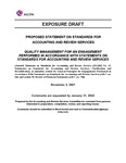 Proposed Statement on Standards for Accounting and Review Services, Quality Management for an Engagement Performed in Accordance with Statements on standards for Accounting and Review Services; Exposure draft (American Institute of Certified Public Accountants), 2021, November 3 by American Institute of Certified Public Accountants. Accounting and Review Services Committee