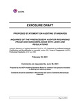 Proposed Statement on Auditing Standards, Inquiries of the Predecessor Auditor Regarding Fraud and Noncompliance with Laws and Regulations; Exposure draft (American Institute of Certified Public Accountants), 2021, February 25 by American Institute of Certified Public Accountants. Auditing Standards Board