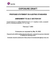 Proposed Statement on Auditing Standards, Amendment to AU-C Section 935; Exposure Draft (American Institute of Certified Public Accountants), 2022, February 7 by American Institute of Certified Public Accountants. Auditing Standards Board