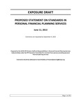 Proposed Statement on Standards in Personal Financial Planning Services; Exposure Draft (American Institute of Certified Public Accountants), 2013, June 11 by American Institute of Certified Public Accountants. Personal Financial Planning Division