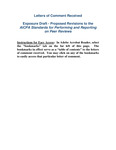Comment Letters for Exposure Draft: Proposed revisions to the AICPA standards for performing and reporting on peer reviews. 2007 by American Institute of Certified Public Accountants. Peer Review Board