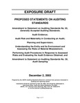 Amendment to Statement on auditing standards no. 95, Generally accepted auditing standards; Audit evidence; Audit risk and materiality in conducting an audit; Planning and supervision; Understanding the entity and its environment and assessing the risks of material misstatement; Performing audit procedures in response to assessed risks and evaluating the audit evidence obtained; and Amendment to Statement on auditing standards no. 39, Audit sampling. Exposure Draft: Amendment to Statement on auditing standards no. 95, Generally accepted auditing standards; Audit evidence; Audit risk and materiality in conducting an audit; Planning and supervision; Understanding the entity and its environment and assessing the risks of material misstatement; Performing audit procedures in response to assessed risks and evaluating the audit evidence obtained; and Amendment to Statement on auditing standards no. 39, Audit sampling. Exposure Draft (American Institute of Certified Public Accountants), December 2, 2002