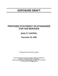 Proposed Statement on Standards for Tax Services; Quality Control; Exposure draft (American Institute of Certified Public Accountants), 2005, December 30