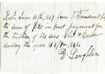 Receipt, 16 June 1849 by D. Laughlin
