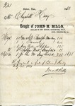Receipt, Bolivar County, TN, 15 February 1851 by John H. Bills