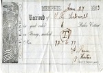 Cotton receipt, 27 January 1853 by H. Horton Lane