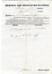 Cotton receipt, 25 November 1854 by Memphis and Charleston Railroad and F. Lane and Company
