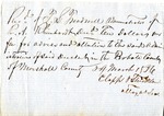 Receipt, estate of Robert A. Reinhardt estate, March 1856