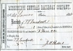 Cotton receipt, 1858 by Mississippi Central Railroad Company (1897-1967) and F. Lane and Company