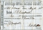 Cotton receipt, 10 May 1858 by Mississippi Central Railroad Company (1897-1967) and F. Lane and Company