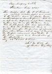 Certification to rise to Master Mason for W.L. Treadwell, 26 May 1853 by M. James Lilly