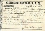 Receipt, 23 April 1860 by Mississippi Central Railroad Company (1897-1967) and Arthur Barlow Treadwell