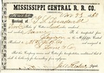 Cotton receipt, 23 November 1860 by Mississippi Central Railroad Company (1897-1967) and F. Lane and Company