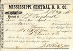 Cotton receipt, 29 November 1860 by Mississippi Central Railroad Company (1897-1967) and F. Lane and Company