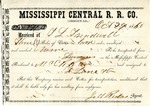 Cotton receipt, 29 October 1860 by Mississippi Central Railroad Company (1897-1967) and F. Lane and Company