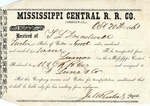 Cotton receipt, 20 October 1860 by Mississippi Central Railroad Company (1897-1967) and F. Lane and Company