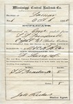 Cotton receipt, 6 October 1860 by Mississippi Central Railroad Company (1897-1967) and F. Lane and Company