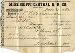 Cotton receipt, 21 January 1862 by Mississippi Central Railroad Company (1897-1967) and F. Lane and Company