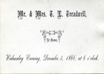 Invitation, 5 December 1866 by Timmons Louis Treadwell