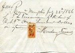 Receipt, 23 July 1866 by Meacham and Treadwell