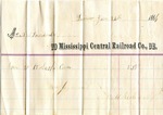 Receipt, 24 January 1866 by Mississippi Central Railroad Company (1897-1967)