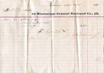 Receipt, 22 March 1866 by Mississippi Central Railroad Company (1897-1967)