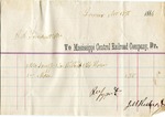 Receipt, 15 November 1866 by Mississippi Central Railroad Company (1897-1967)