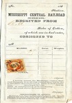Cotton receipt, 18 December 1866 by Mississippi Central Railroad Company (1897-1967) and Meacham and Treadwell