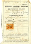 Cotton receipt, 15 October 1866 by Mississippi Central Railroad Company (1897-1967) and Meacham and Treadwell