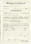Cotton receipt, 14 February 1866 by Mississippi Central Railroad Company (1897-1967) and Meacham and Treadwell