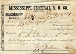 Cotton receipt, 24 December 1867 by Mississippi Central Railroad Company (1897-1967) and Meacham and Treadwell