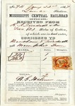 Cotton receipt, 22 January 1867 by Mississippi Central Railroad Company (1897-1967) and Meacham and Treadwell