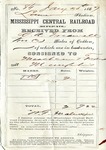 Cotton receipt, 30 January 1867 by Mississippi Central Railroad Company (1897-1967) and Meacham and Treadwell