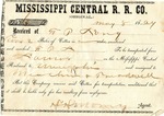 Cotton receipt, 8 May 1869 by Mississippi Central Railroad Company (1897-1967)