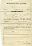 Cotton receipt, 11 January 1864 by Mississippi Central Railroad Company (1897-1967)
