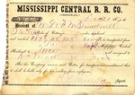 Receipt, 31 December 1870 by Mississippi Central Railroad Company