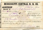 Receipt, 9 December 1870 by Mississippi Central Railroad Company
