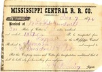 Receipt, 7 December 1870 by Mississippi Central Railroad Company