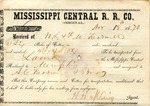Receipt, 18 November 1870 by Mississippi Central Railroad Company