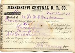 Receipt, 12 November 1870 by Mississippi Central Railroad Company