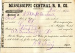 Receipt, 4 November 1870 by Mississippi Central Railroad Company