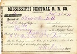 Receipt, 2 November 1870 by Mississippi Central Railroad Company