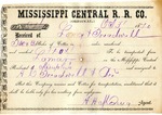 Receipt, 31 October 1870 by Mississippi Central Railroad Company