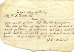 Order for materials, 29 November 1871