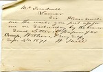 Order for materials, 4 September 1871
