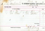 Receipt, 10 August 1871 by Southern Railroad Association