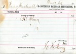 Receipt, 29 June 1871 by Southern Railroad Association