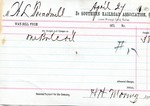 Receipt, 27 April 1871 by Southern Railroad Association